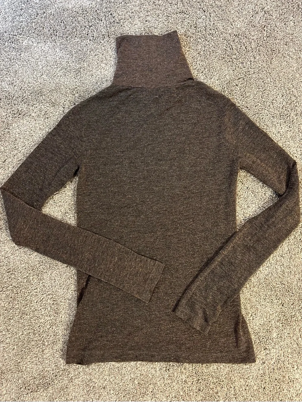 AllSaints Women’s Gray Metallic Shimmer Knit Turtleneck Shirt Sweater Sz XS Fall